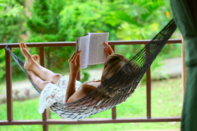 woman in hammock